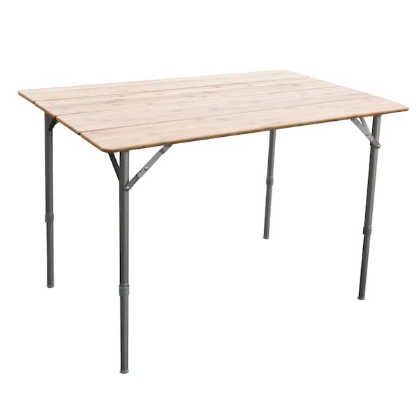 Amerihome Adjstbl Height Folding Bamboo Table W/ Carry Bag, 39.35" L x 25.5" W FFBAT40 - main